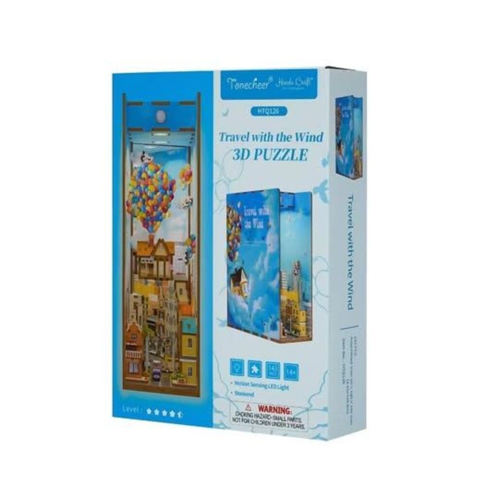 Hands Craft DIY Bookend Puzzle Travel with The Wind: Miniature House Kit - Picture 7 of 8